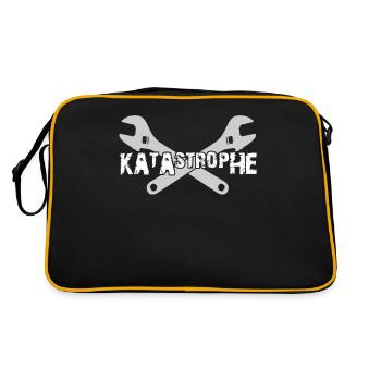 Katastrophe Spruch Werkzeug Mechaniker - Retro Tasche - Schwarz/Gold - Hinten