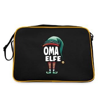 Oma Elfe Partner Look Familie Outfit - Retro Tasche - Schwarz/Gold - Hinten