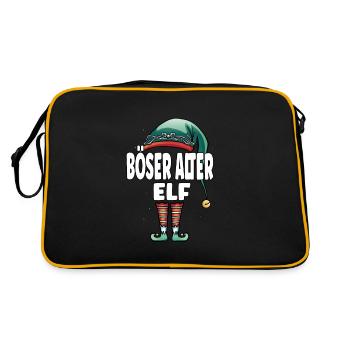 Böser Alter Elf Partner Look Outfit Christmas - Retro Tasche - Schwarz/Gold - Hinten