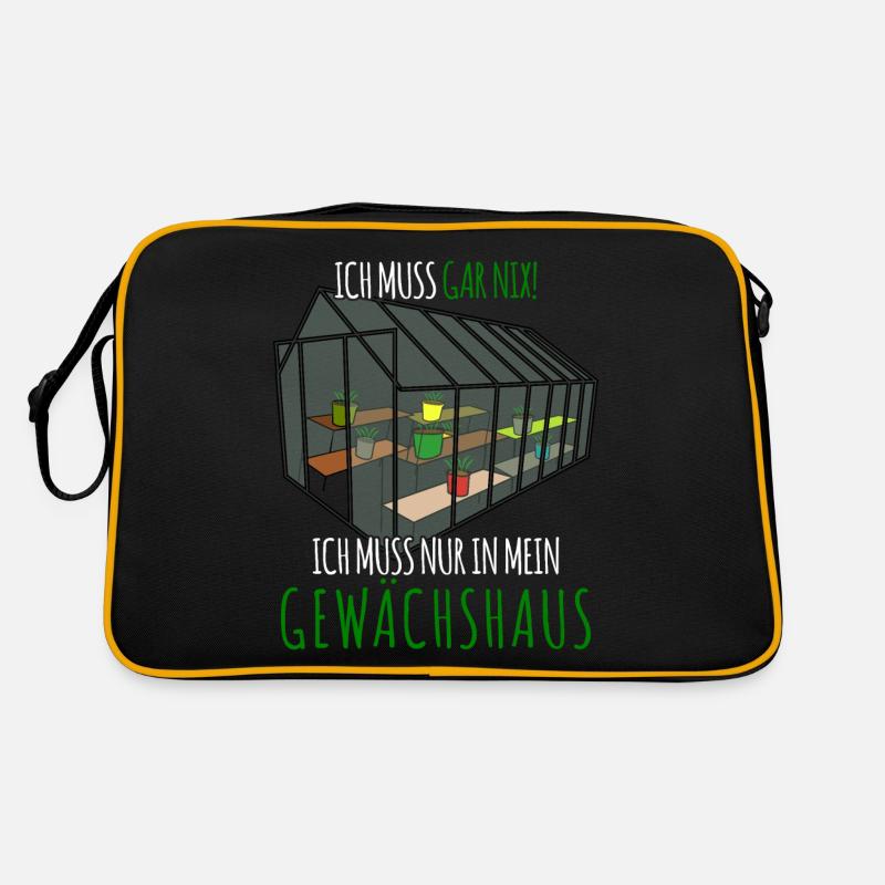 Gewächshaus Galabauer Witz Gärtner - Retro Tasche - Schwarz/Gold