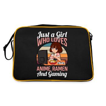 Anime Manga Gaming Ramen Noodles Fille - Sac Retro - noir/or - Dos