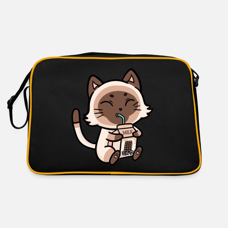 Cat Drinks Chocolate Milk Anime Manga Retro Bag