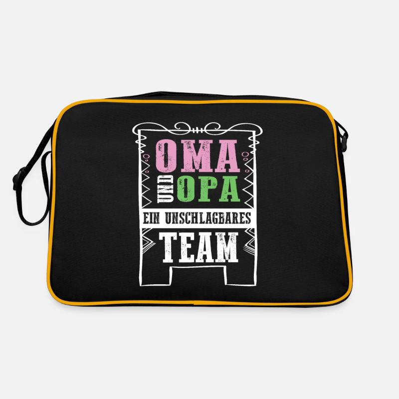 oma und opa team - Retro Tasche - Schwarz/Gold