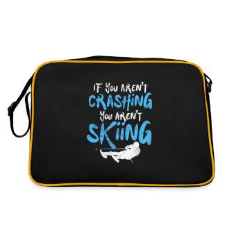 Ski Skiing Snow Winter Ski Holiday Gift - Retro Bag - black/gold - Back