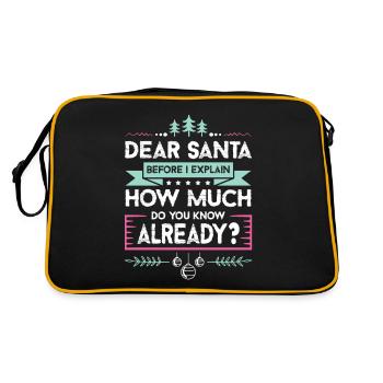 Dear Santa - Retro Bag - black/gold - Back