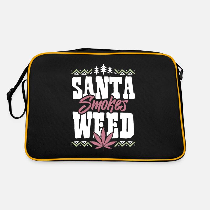 Santa Smokes Weed Retro Tasche