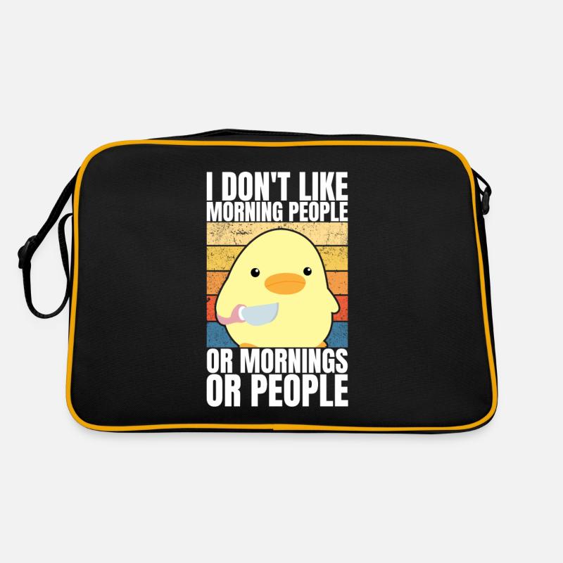 Duck With Knife Duck with Knife I hate people - Retro Bag - black/gold