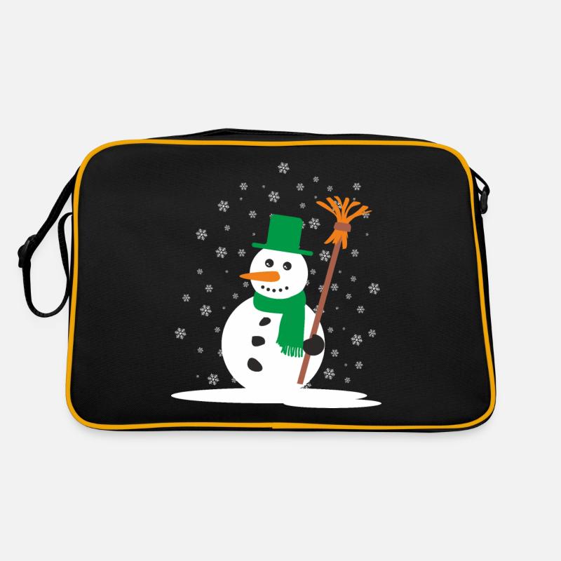 Christmas Snowman - Retro Bag - black/gold