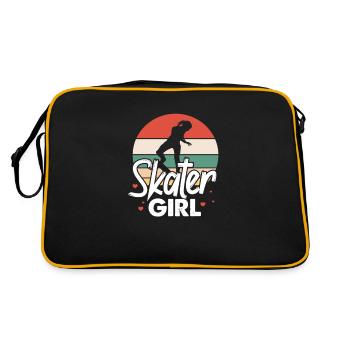 Skater Girl Skateboard Skate Skater Cadeau - Sac Retro - noir/or - Dos