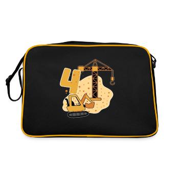 4ème anniversaire Garçon Je suis excavatrice depuis 4 ans - Sac Retro - noir/or - Dos