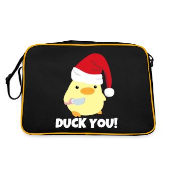 Canard vous! Canard de Noël avec mème au couteau - Sac Retro - noir/or - Dos