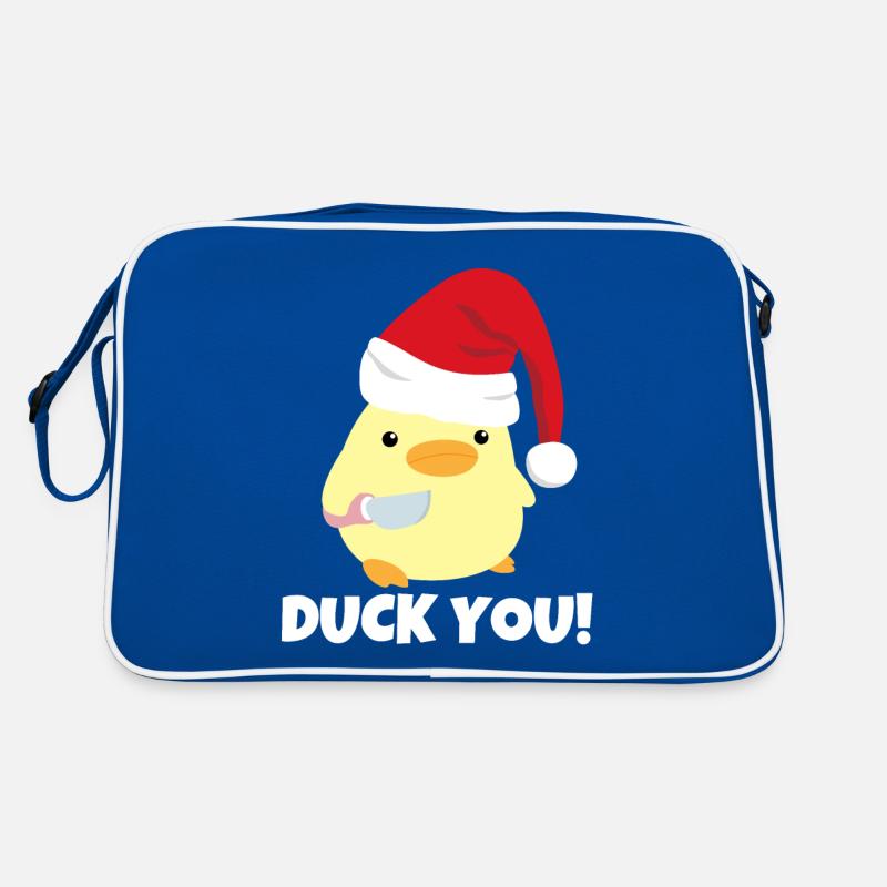 Duck You! Christmas Duck With Knife Meme Retro Bag