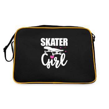 Skater Girl Skateboard Skate Skater Cadeau - Sac Retro - noir/or - Dos