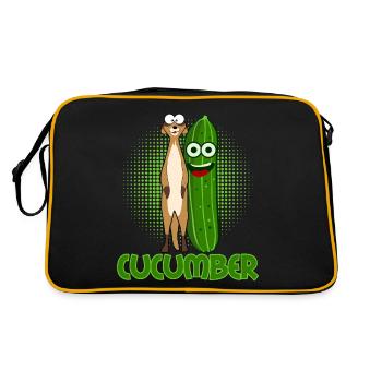 Concombre Suricate Légume Concombres - Sac Retro - noir/or - Dos
