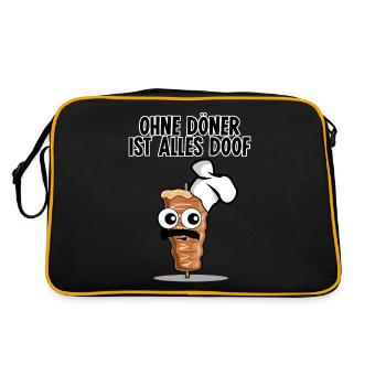 Döner Kebab - Retro Tasche - Schwarz/Gold - Hinten
