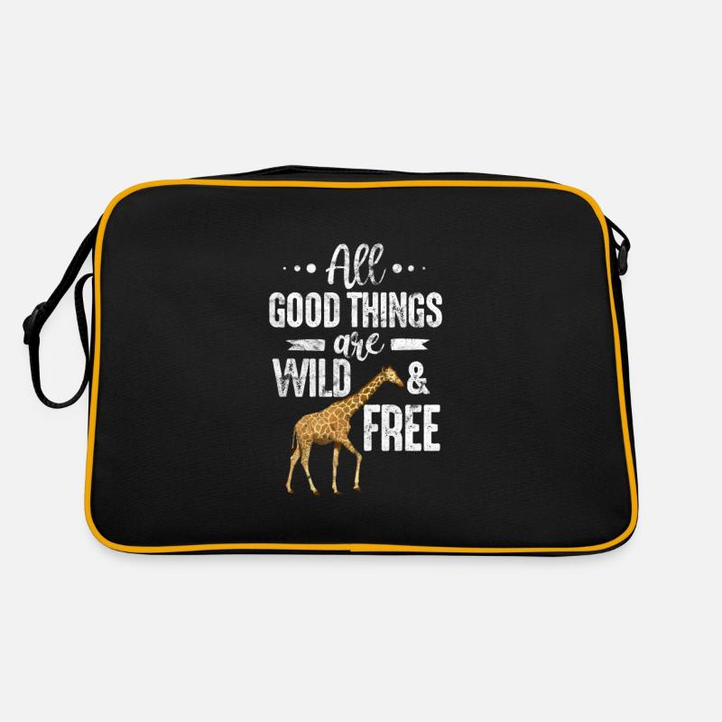 Giraffe - Retro Tasche - Schwarz/Gold