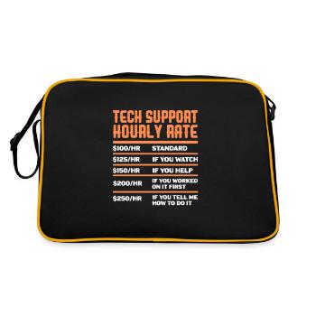 Technical Support Computer It Admin Gift - Retro Bag - black/gold - Back