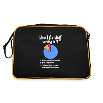 Technical Support Computer It Admin Gift - Retro Bag - black/gold - Back
