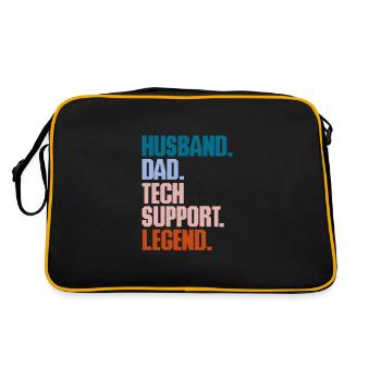 Technical Support Computer It Admin Gift - Retro Bag - black/gold - Back