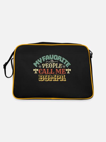 My favorite people call me Bompa - Retro Bag - black/gold - Back