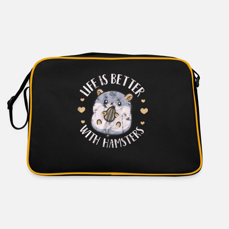 Hamster - Retro Tasche - Schwarz/Gold