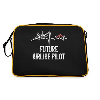 Futur pilote de ligne Heartbeat Airplane - Sac Retro - noir/or - Dos