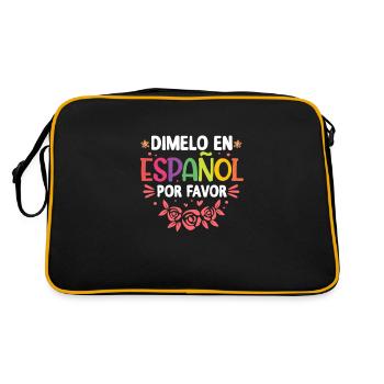 Spanischlehrer Spanisch Lehrer Schule Geschenk - Retro Tasche - Schwarz/Gold - Hinten