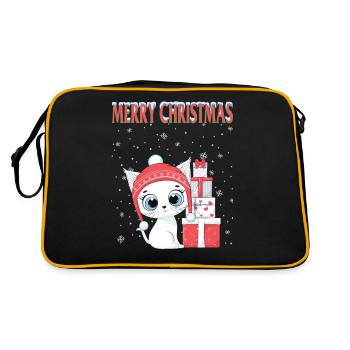 chats noël - noël chats tshirt - Sac Retro - noir/or - Dos