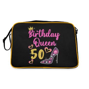 50e anniversaire Reine 50 ans Cinquante - Sac Retro - noir/or - Dos