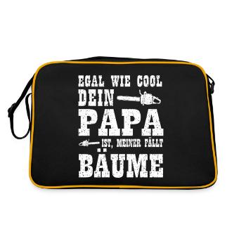 Kind Holzfäller Geburtstag Weihnachten Geschenk - Retro Tasche - Schwarz/Gold - Hinten