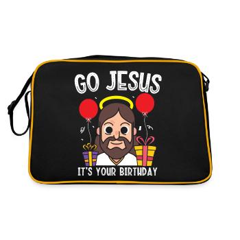 Go Jesus Birthday Team Jesus Christmas Funny - Retro Bag - black/gold - Back