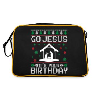 Go Jesus Birthday Team Jesus Christmas Funny - Retro Bag - black/gold - Back
