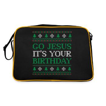 Go Jesus Birthday Team Jesus Christmas Funny - Retro Bag - black/gold - Back