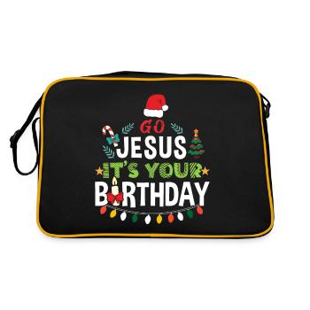 Go Jesus Birthday Team Jesus Christmas Funny - Retro Bag - black/gold - Back
