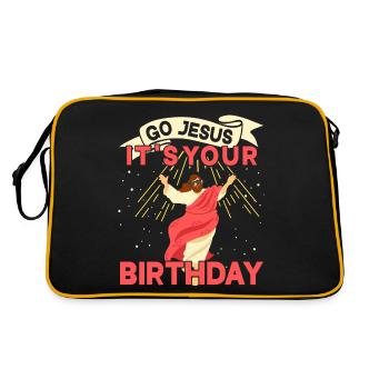 Go Jesus Birthday Team Jesus Christmas Funny - Retro Bag - black/gold - Back