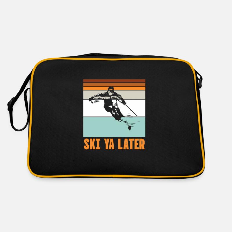 Ski - Retro Tasche - Schwarz/Gold