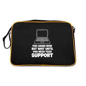 Technical Support Computer It Admin Gift - Retro Bag - black/gold - Back