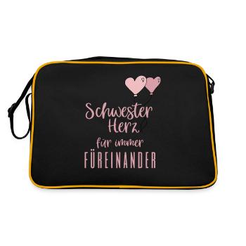 schwester - Retro Tasche - Schwarz/Gold - Hinten