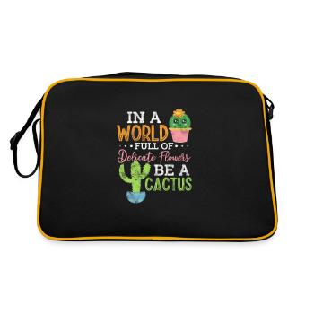 Kaktus - Retro Tasche - Schwarz/Gold - Hinten