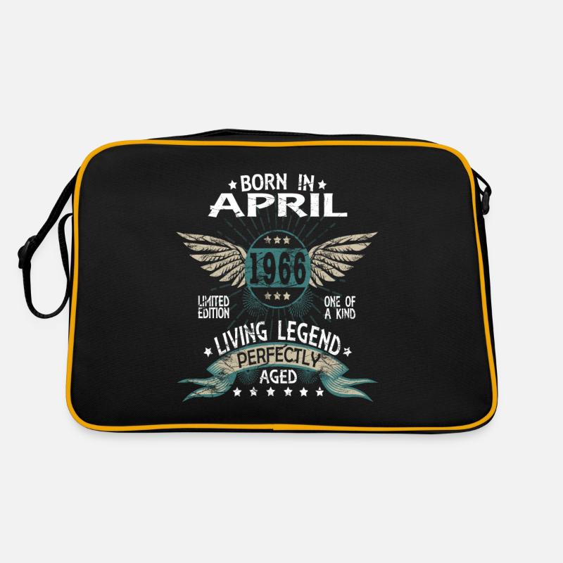 Legends Born in April 1966 - Retro Bag - black/gold