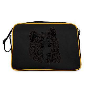 Bears animal motif animal face - Retro Bag - black/gold - Back