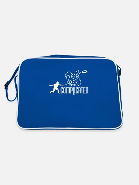 Ultimate Frisbee Sport Discgolf Geschenk - Retro Tasche - Blau/Weiß - Hinten