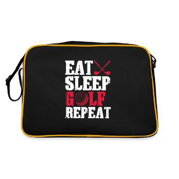 Golf Golfer Golf Club Golf Ball Cadeau - Sac Retro - noir/or - Dos