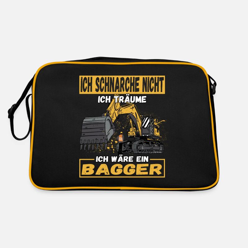 Ich Schnarche Nicht Ich Träume Ich Wäre Ein Bagger Retro Tasche