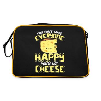 Cheese saying gift, cheese lover, cheese lover, cheese - Retro Bag - black/gold - Back