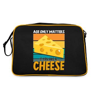 Cheese saying gift, cheese lover, cheese lover, cheese - Retro Bag - black/gold - Back