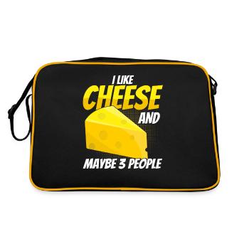 Cheese saying gift, cheese lover, cheese lover, cheese - Retro Bag - black/gold - Back