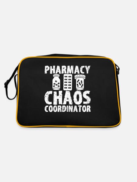 Pharmacist Gift, Pharmacy Pharmacy, Pharmacist - Retro Bag - black/gold - Back