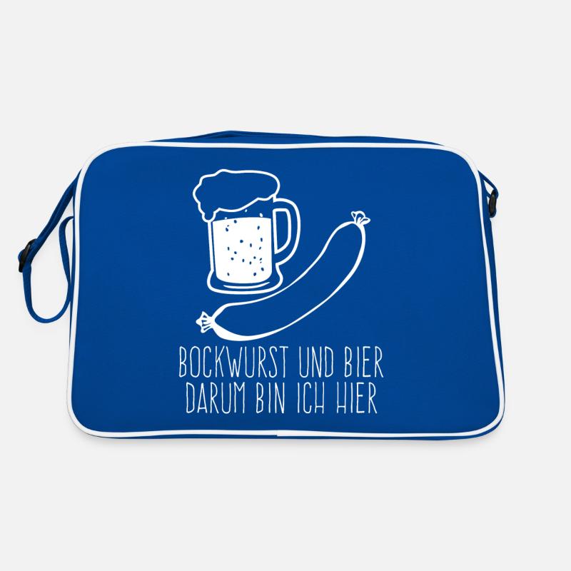 Bockwurst und Bier Wurst Bratwurst Retro Tasche