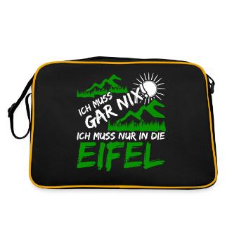 Eifel Eifeler Ich muss gar nix Eifler - Retro Tasche - Schwarz/Gold - Hinten